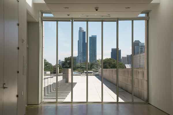 condominium clean window view overlooking skyline