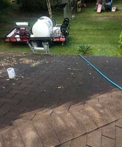 Roof cleaning equipment.